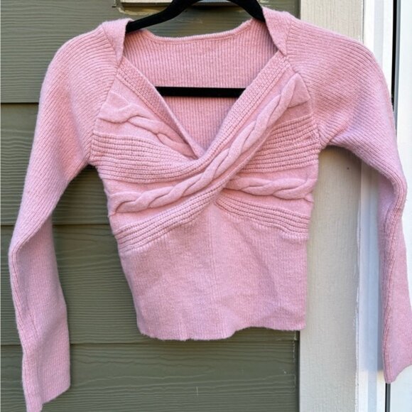 SHEIN Pink Off-the-Shoulder Sweater - Picture 1 of 1